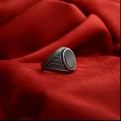 Gece Zırhı Gümüş Erkek Yüzük - 3