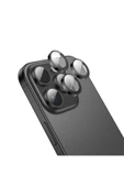 Nettech  İphone 16 Pro Max Uyumlu Alüminyum Seri Kamera Cam Koruyucu - Siyah - 1