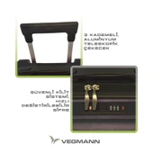 Vegmann Tartılı Scavel Siyah Orta Boy Valiz - 4
