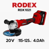 Rodex Akülü Şarjlı Avuç Taşlama Spiral Makinesi 20 Volt 4.0 mAh 115 - 125 mm Disk Çapı Kömürsüz thumbnail 2