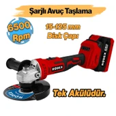 Rodex Akülü Şarjlı Avuç Taşlama Spiral Makinesi 20 Volt 4.0 mAh 115 - 125 mm Disk Çapı Kömürsüz thumbnail 1