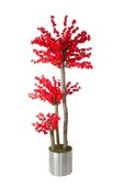 Güleç Yapay Çiçek Yapay Bahar Dalı Ağacı Kırmızı 108 Dal 180 cm - 1