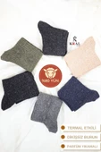 Erkek 6'lı Thermal Etkili Ince Örgülü Kışlık Çorap Dikişsiz Lambswool - 4
