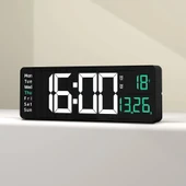 Uzaktan Kumandalı LED Dijital Duvar Saati Geri Sayım Tarih Sıcaklık Çift Alarm Özellikli - 5