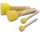 Tampon Ahşap Saplı Sünger Fırça Seti 4'lü Ponpon thumbnail 1