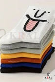 Kadın Erkek Unisex (8 ÇİFT) Çeyrek Soket BİNBİR SURAT Pamuklu Terletmez Çorap Seti - 4