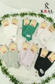 Kadın Yün Çorap (4 Çift) Kışlık  Termal Etkili Soft Yünlü Doku - 2