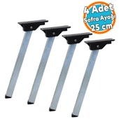 Metal Sofra Ayağı 25 cm Plastik Siyah Taban Katlanır Yer Sofrası Sini Altı Ayak Sehpa Masa (4 Adet) - 1