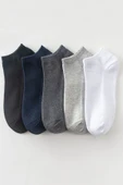 Erkek Çorap Pamuklu Extra Konforlu Ve Yumuşak File Vedili 5 Çift Kutulu Çorap Seti - 5