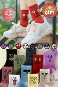 Kadın Erkek Unisex (8 ÇİFT) Çeyrek Soket BİNBİR SURAT Pamuklu Terletmez Çorap Seti - 1