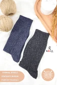 2 Çift Erkek Kışlık Çorap Lambswool Yünlü Çorap (40-44 BEDEN) - 4