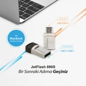 Transcend TS256GJF890S 256GB Type-A&C OTG USB3.1 Flash Bellek - 2