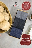 Termal Etkili 3 Çift Kutulu Kışlık Kuzu Yünlü Lambswool Dikişsiz Çorap - 8