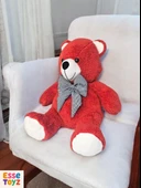 80 cm Kiremit Rengi Oturan Peluş Ayı – Yumuşacık Uyku Arkadaşı | Sevimli Hediye Ayıcık thumbnail 3