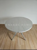Enkare Oliva Masa - Yuvarlak Açılabilir Mdf Masa - Yenisey, Krom Ayak - 3