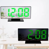 Masaüstü Ayna Çalar Saat Dekoratif LED 12/24 Saat Sıcaklık Modu USB Çalışan Taşınabilir Dijital Saat - 5