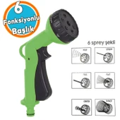 6 Fonksiyonlu Araba Yıkama Bahçe Sulama Temizleme Tabancası Tetikli Ayarlı Tabanca - 1