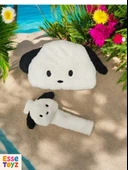 Sevimli Köpek Temalı Araba Boyun Yastığı ve Emniyet Kemeri Seti" thumbnail 2