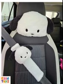 Sevimli Köpek Temalı Araba Boyun Yastığı ve Emniyet Kemeri Seti" thumbnail 1
