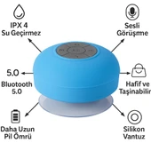 Su Geçirmez Mini Hoparlör Duş Keyfini Müziğe Dönüştür Silikon Vantuzlu Duş Hoparlörü - 3