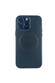 Nettech  İphone 13 Pro Uyumlu Deri Magsafe Seri Arka Koruma Kılıf - Siyah - 1