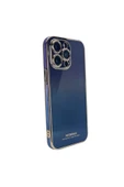 Nettech  İphone 13 Pro Max Uyumlu Kamera Korumalı Renkli Kristal Seri Arka - Mor - 2