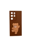 Nettech  Samsung Galaxy S24 Ultra Uyumlu Maskot Seri Arka Koruma Kılıf - Kahverengi - 1