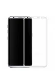 Helt  Samsung Galaxy G955 S8 Plus Uyumlu 3D SuperGlass Full Cam Koruyucu - Beyaz - 1