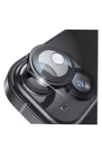 Nettech  İphone 15 Uyumlu Safir Lens Kamera Cam Koruyucu - Siyah - 1