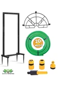 Depolife Hortum Toplama Aparatı Bahçe Su Hortumu Dolama Makarası Standlı Metal Hortum Dolama - 4