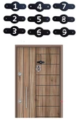 Depolife Kapı Duvar İsimliği Metal Kapı Önü Numarası 1-9 numara Siyah Daire ofis Kapı numarası Rakam Şablon - 1