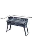 Açan Pervazlı Emaye Mangal P3 Battal Boy Barbekü Çift Kömürlü Izgara Katlanır Ayaklı 27x51cm - 3