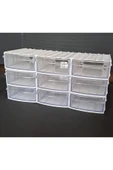 Depolife Şeffaf Çekmeceli Organizer Kutu 9 Kutu Dremel Gravür Boncuk Mücevher Saklama Kutusu düzenleyici - 3
