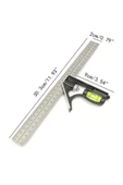 Depolife Kombine Metrik Gönye Alüminyum Su Terazili 300mm 45-90 Derece Kombine Cetvel - 6