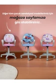 Depolife Çocuk Odası Ders Çalışma Ofis Koltuğu Öğrenci Sandalyesi Araba Prenses Tekerli Yükseklik Ayarı - 7