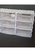 Depolife Şeffaf Çekmeceli Organizer Kutu 6 Kutu Dremel Gravür Boncuk Mücevher Saklama Kutusu düzenleyici - 6
