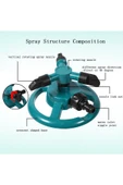 WUVERA Ayarlanabilir Otomatik 360° Dönebilen 12 Kanal Nozullu Çim Bahçe Sulama Sprinkler Fıskiye - 4