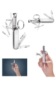 Depolife Classic inox Çok Amaçlı Alet Anahtarlık Seti 60MM Siyah Tırnak Makası Çakı Törpü Makas Anahtarlık - 3