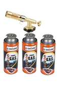 Depolife Şaloma Gaz Pürmüz Başlık ve 3 adet Gaz Seti Tamirci Kaynak Çakmağı Pürmüz Kafası torch Profesionel - 1