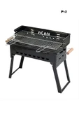 Açan Pervazlı Emaye Mangal P2 Büyük Boy Kömürlü Barbekü Çift Izgara Katlanır Ayaklı 27x44cm - 2
