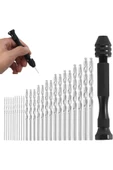 Depolife Mini El matkap 25li matkap ucu 0,5 – 3,0 mm Hassas el matkabı seti metal ahşap kuyumcu model yapımı - 1