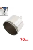 Depolife Mermer Granit Fayans Porselen Cam 70mm Yuvarlak Delme Pancı Elmas Uçlu Delik Açma Karot Matkap Ucu - 1