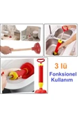 Depolife Klozet sifon Banyo evye vakum pompası kaucuk başlık güçlü vakum pompa küvet tıkanık açma pompa 3lü - 6