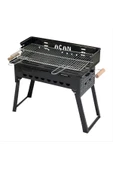 Açan Pervazlı Emaye Mangal P3 Battal Boy Barbekü Çift Kömürlü Izgara Katlanır Ayaklı 27x51cm - 4