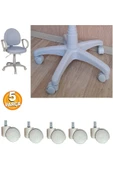 Depolife Ofis Büro Koltuk Tekerleği 5 Adet Sekmanlı Teker Açık Gri Çalışma Koltuğu Yedek Parça thumbnail 1