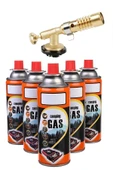 Depolife Tamirci Kaynak Şalama Pürmüzü Yüksek Alevli Metal Kafa Pürmüs Torch Ve 5li Kamp Gazı Seti 400ml - 2