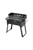 Açan Pervazlı Emaye Mangal P2 Büyük Boy Kömürlü Barbekü Çift Izgara Katlanır Ayaklı 27x44cm - 4