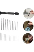 Depolife Mini El matkap 25li matkap ucu 0,5 – 3,0 mm Hassas el matkabı seti metal ahşap kuyumcu model yapımı - 4