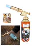 Depolife Çakmaklı Metal Pürmüz Kafası Kamp Gazı Seti Piknik Kamp Mangal Mutfak için 400ml Gaz ve  Başlık - 1