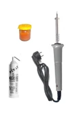 Depolife 40w Ahşap Saplı Kalem Havya Seti Lehim Makinası Pasta Zımpara 3 Parçalı Set Takım - 1